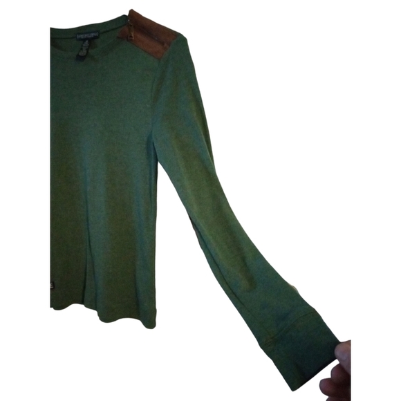 Ralph Lauren Jeans Co. Equestrian Style Top with Zipper Shoulder Elbow Pads XS - Picture 4 of 12